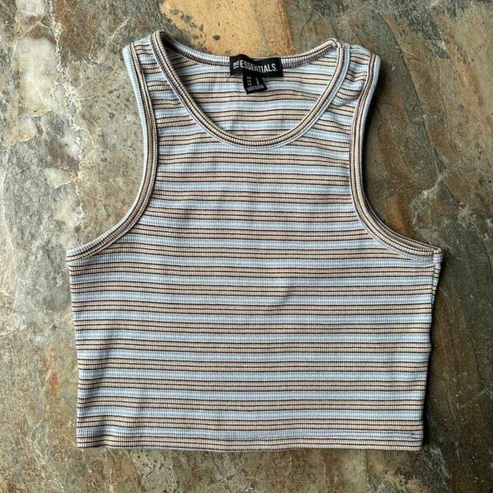 SWS ESSENTIALS Striped Crop Top Women's Size Large